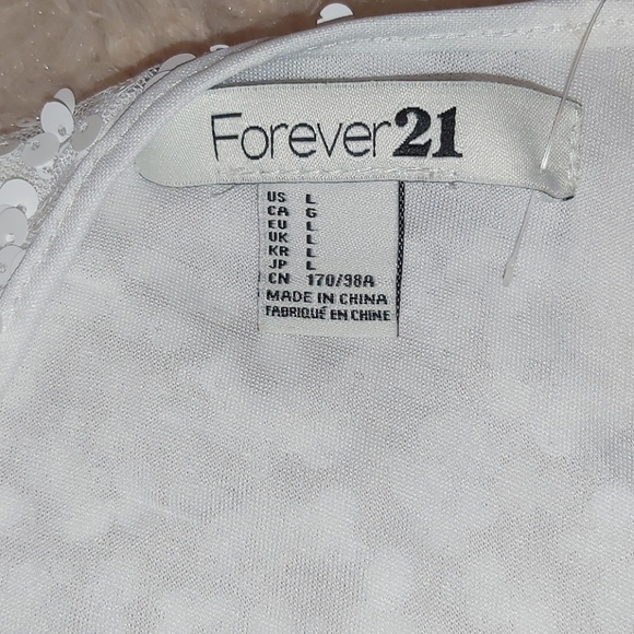 🌻2/$25🌻Sequins White Tank Top by Forever 21 - Picture 5 of 5